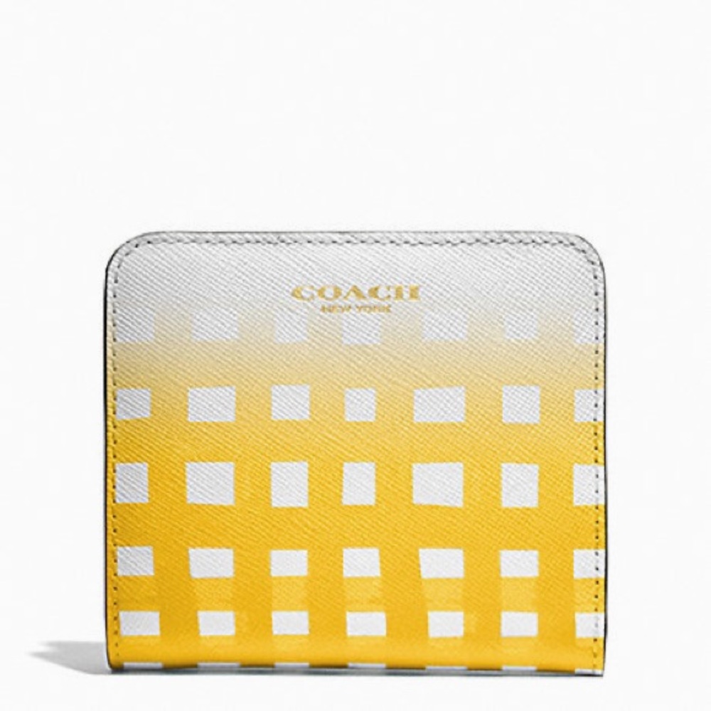 COACH Saffiano Ombré Gingham Wallet